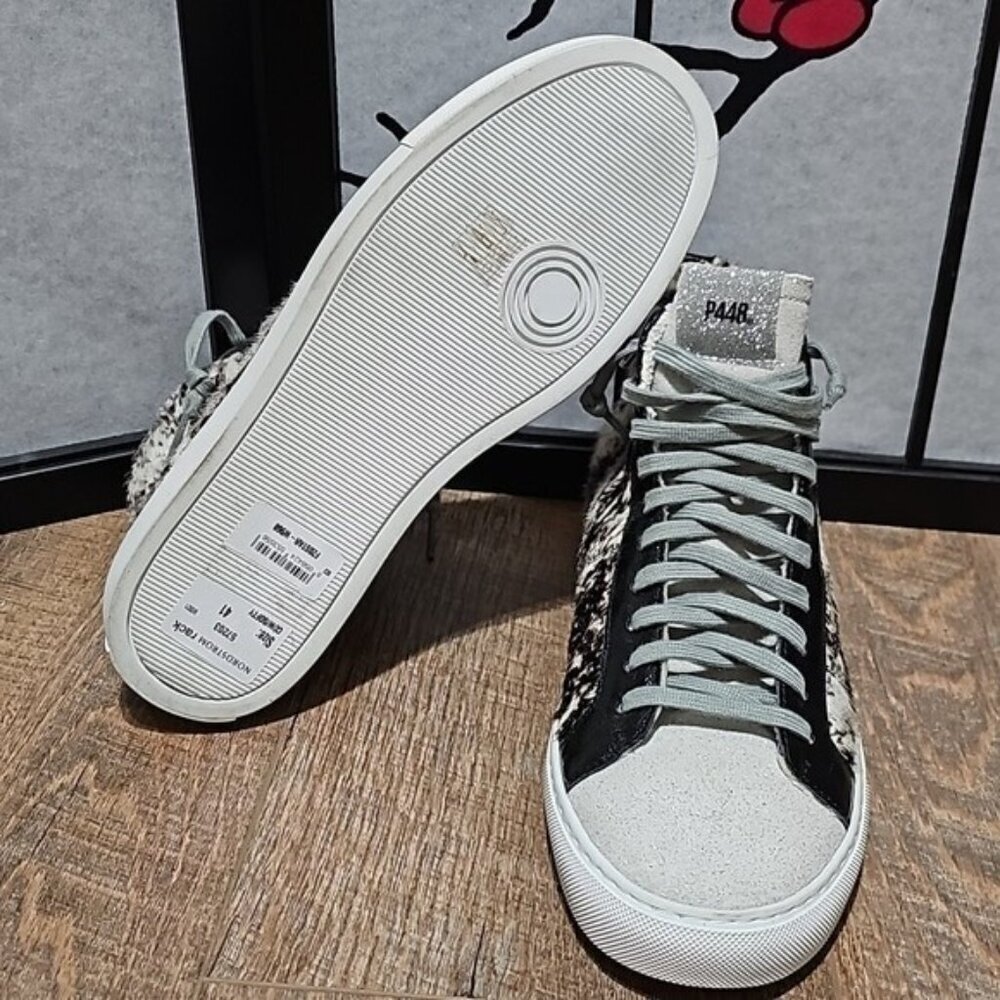 P448 Zippered Hi Top Sneakers Shoes‎ Size 10.5-11 US New - Picture 9 of 10